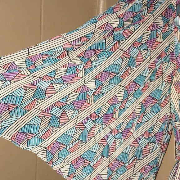 Vintage 2008 Y2K baby doll boho Prairie geometric crochet ruffle dress 5 - Picture 7 of 10